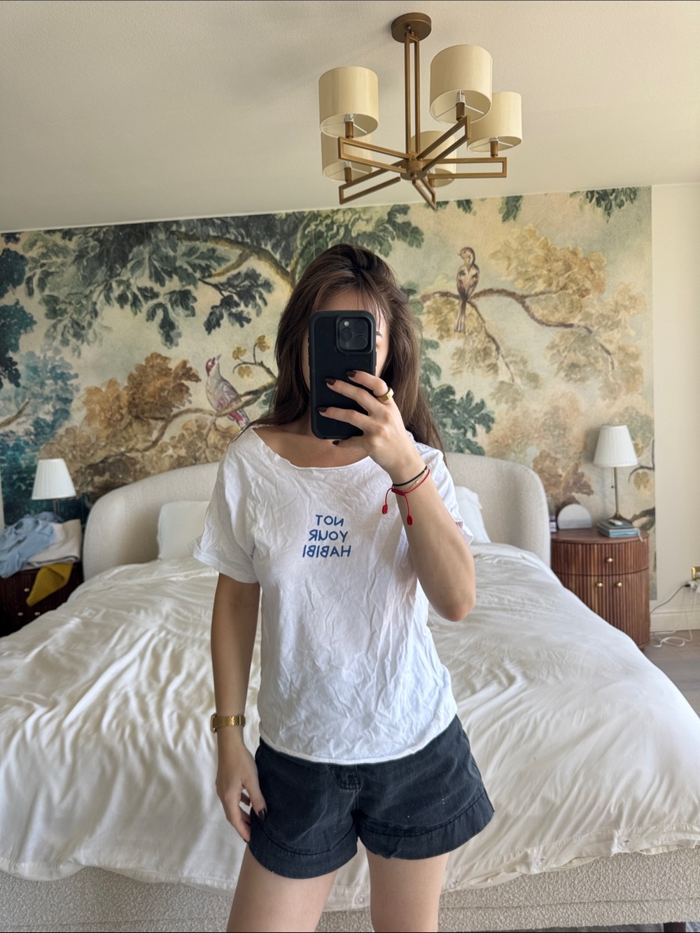 White 'Not Your Habibi' Graphic Tee - Women